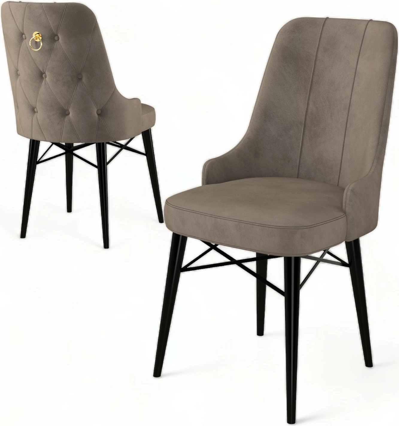 Set karrigesh (6 copë), Hanah Home, Pare, kapuçino, e zezë