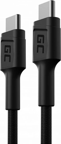 Kabllo USB-C në USB-C Green Cell ST-ST 30cm, PD 60W, USB 2.0, e zezë
