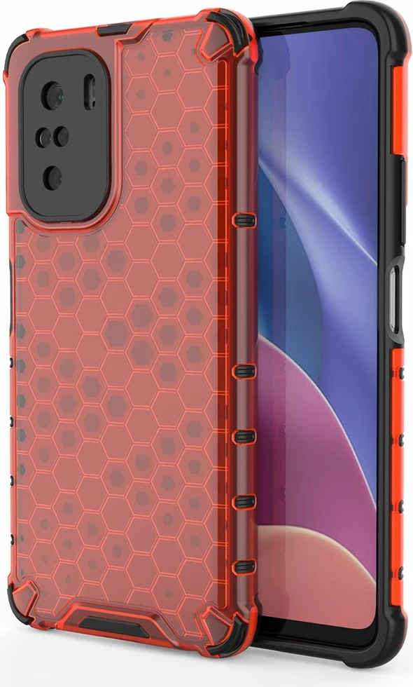 Mbështjellës Hurtel Honeycomb për Xiaomi Redmi K40 Pro+, K40 Pro, K40, Poco F3, Kuq