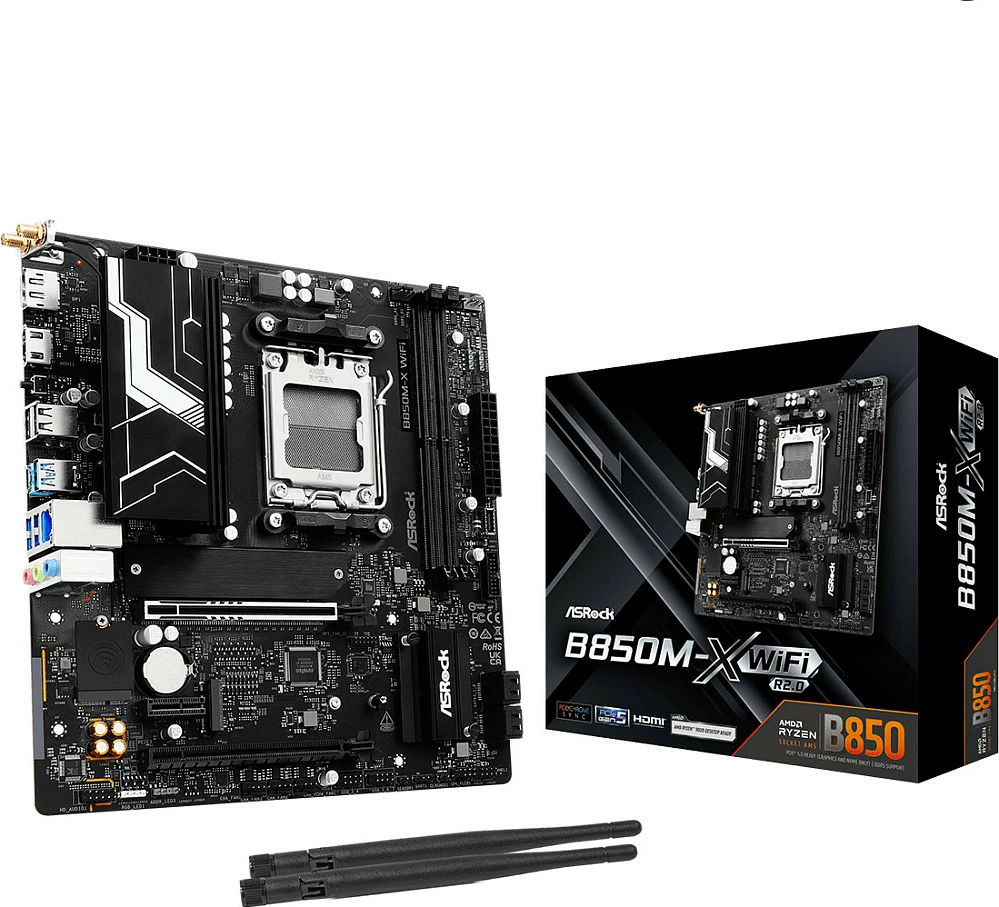 Pllakë amë ASRock B850M-X WiFi R2.0, Socket AM5, DDR5 128GB, micro ATX, e zezë