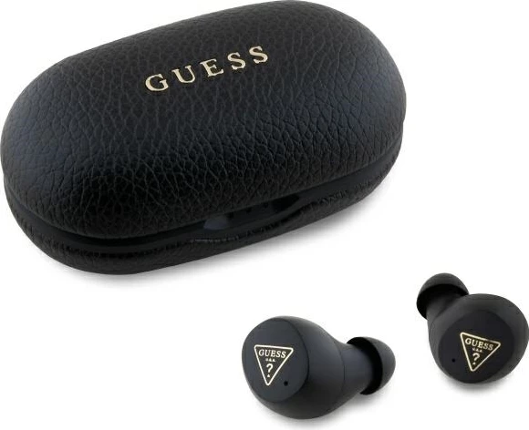 Kufje Guess GUTWSPGTSPSK TWS me dok stacion, Bluetooth 5.3, eko-lëkurë, e zeza