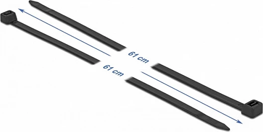 Lidhëse kabllosh DeLOCK 610 x 9 mm, rezistente UV, 10 copë, të zeza