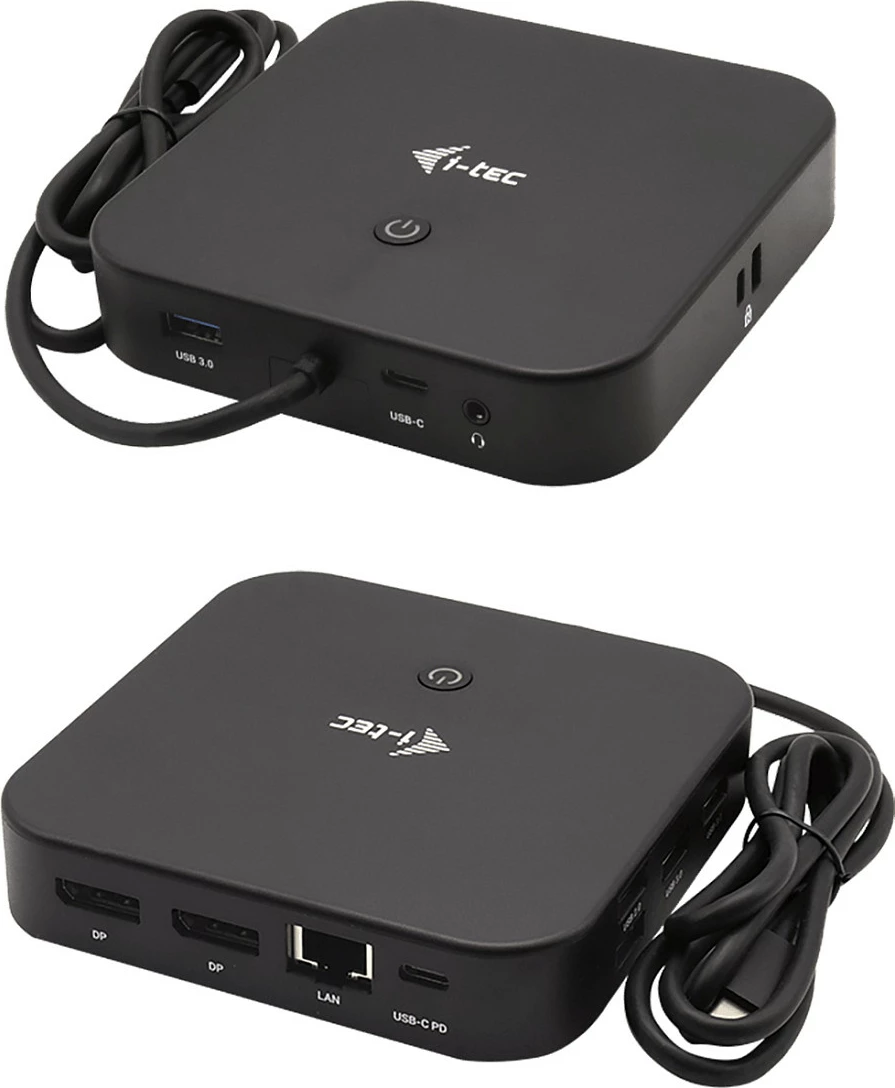 Docking station i-tec C31DUALDPDOCKPD, USB-C, Dual DisplayPort, Power Delivery 100W, e zezë