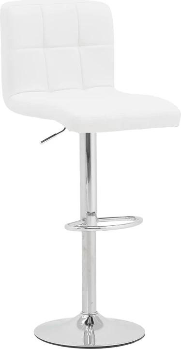 Karrige për bar Remina, e bardhë, lartësi e rregullueshme, bazë kromi, 44x44x112cm