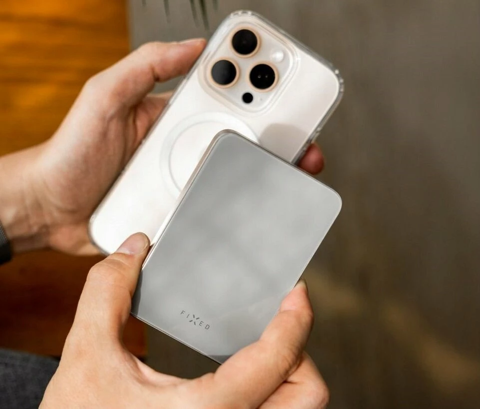 Powerbank Fixed MagZen 10 Crystal Qi2 10000mAh 20W MagSafe, gri, me kabllo USB-C–USB-C