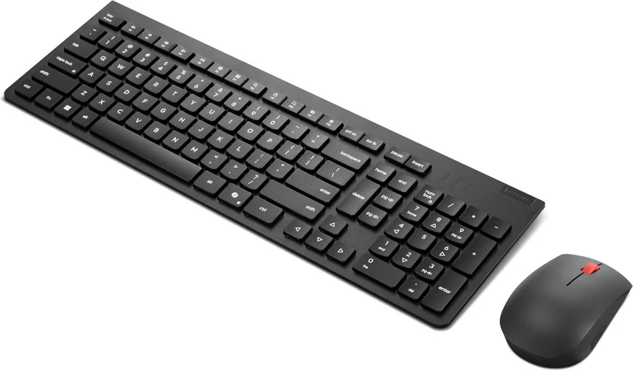 Set tastierë & maus pa tela, Lenovo Essential Wireless Combo Keyboard & Mouse Gen2 4X31R64453, QWERTY US English, 2.4 GHz, 1600 DPI, AES-128, me marrës USB-A, e zezë