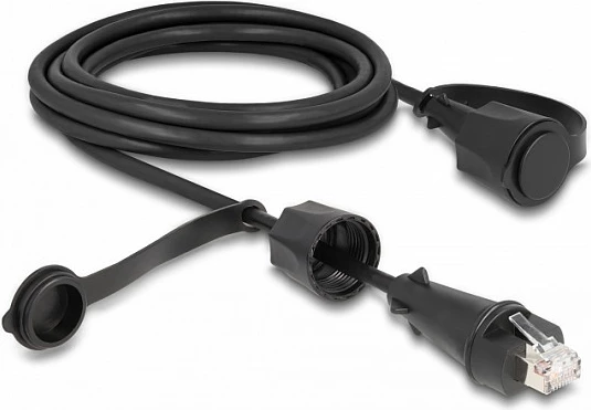 Kabllo rrjeti DeLOCK Cat6 RJ45-RJ45 3 m, IP68 outdoor, e zezë