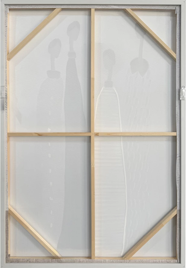 Pikturë dekorative TRINITY, kanavacë, ngjyrë off white, gri guri, gri, 80x120x4cm