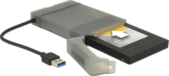 Adapter USB-A në SATA DeLOCK 62742, për HDD/SSD 2.5", 6 Gbit/s, 0.15 m, zi/gri