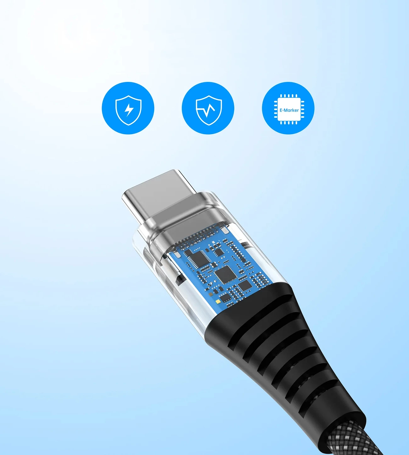 Kabllo USB-C në USB-C Choetech XCC-1051, 1.8m, 240W, e zezë