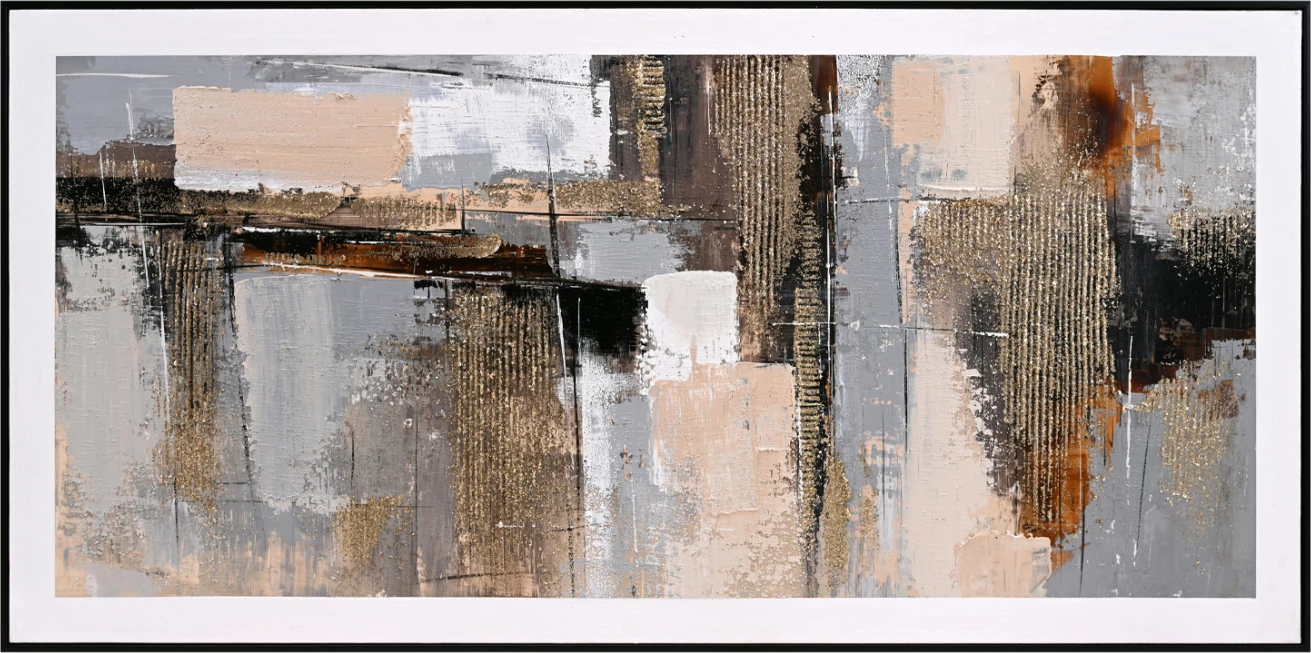 Pikturë muri abstrakte FH4551, kornizë PS e zezë, kanavacë, 142x4.5x72 cm