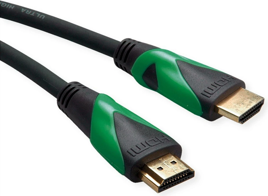 Kabllo HDMI ROLINE GREEN ATC 8K Ultra HD, 1 m, me Ethernet, HDR, zi/jeshile