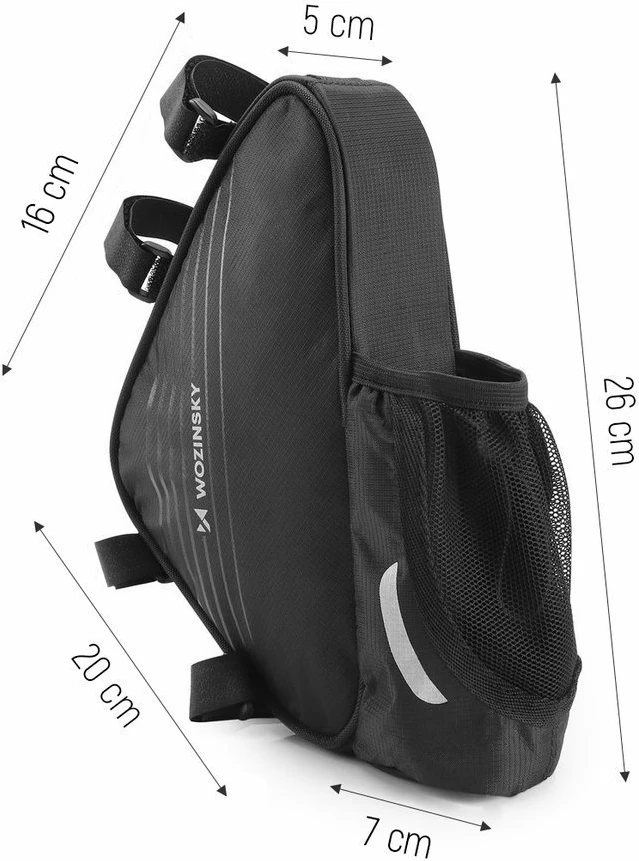 Çantë biçiklete Wozinsky WBB23BK, nën kornizë, 1.5L, e zezë