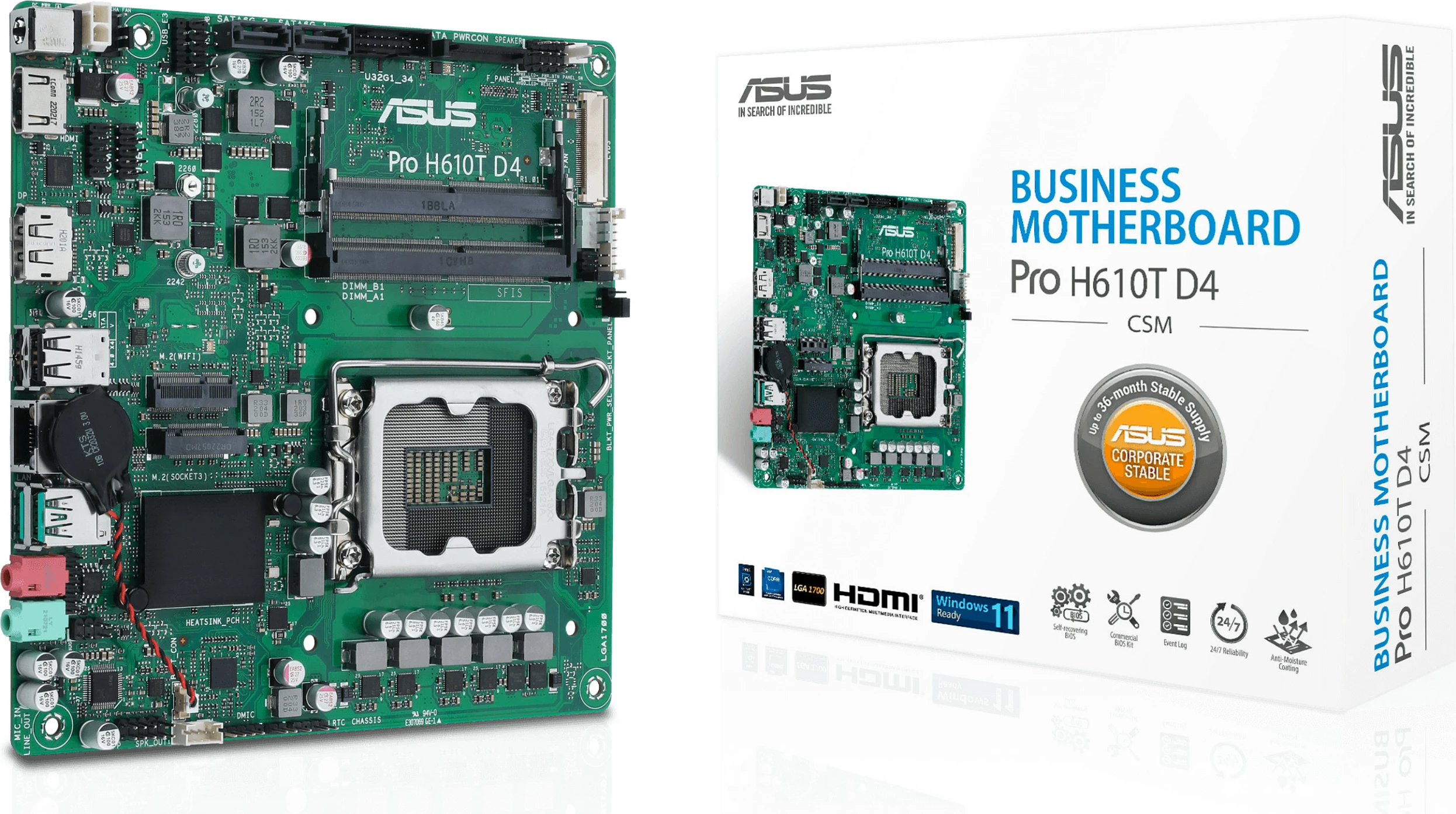 Pllakë amë ASUS Pro H610T D4 mITX DDR4