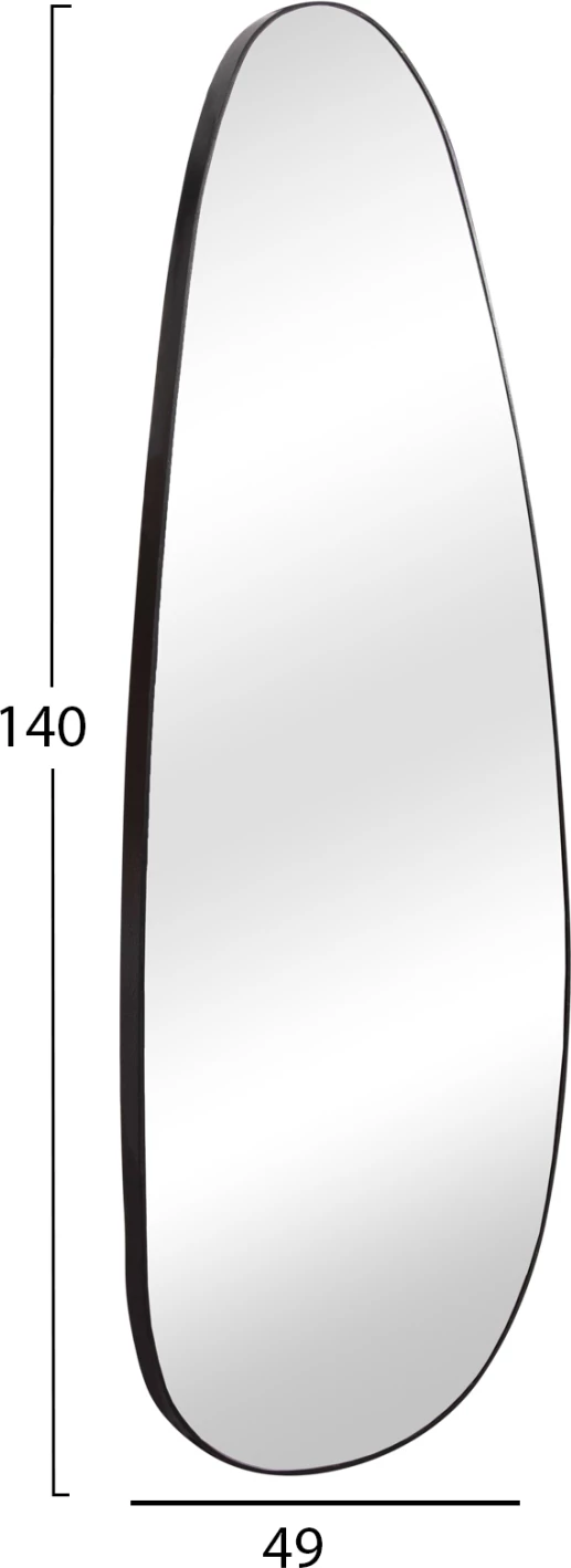 Pasqyrë muri CRITHER, kornizë MDF e zezë, FH4486.11, 49x140cm
