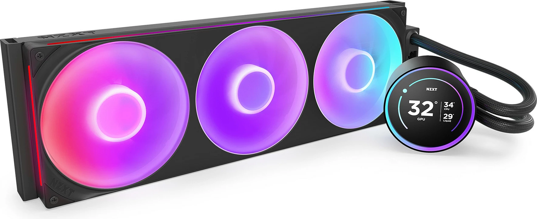 Ftohës uji AIO për CPU NZXT Kraken Elite V2 420 RGB RL-KR42E-B2, 3x140mm, ekran IPS, i zi