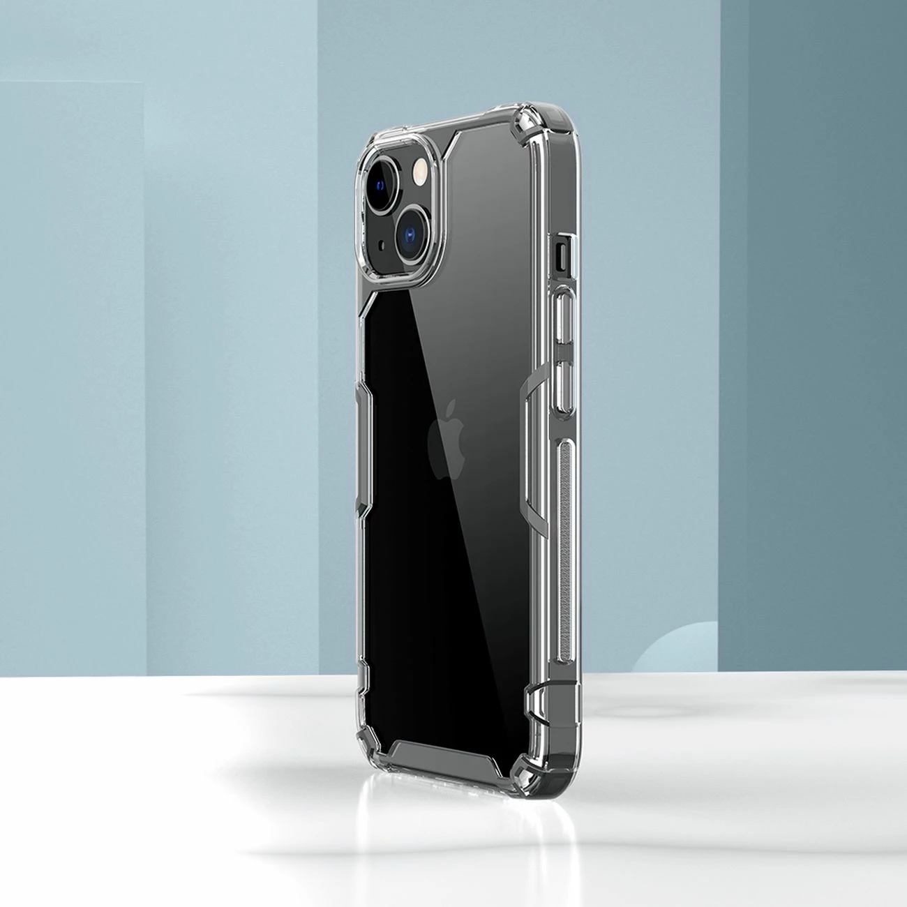 Mbështjellës Nillkin Nature Pro për iPhone 14, transparent/blu