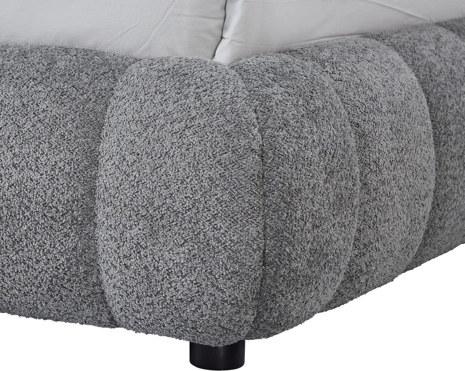 Krevat dopio me hapësirë për depo, stof boucle gri, FH730.01, dyshek 160x200cm