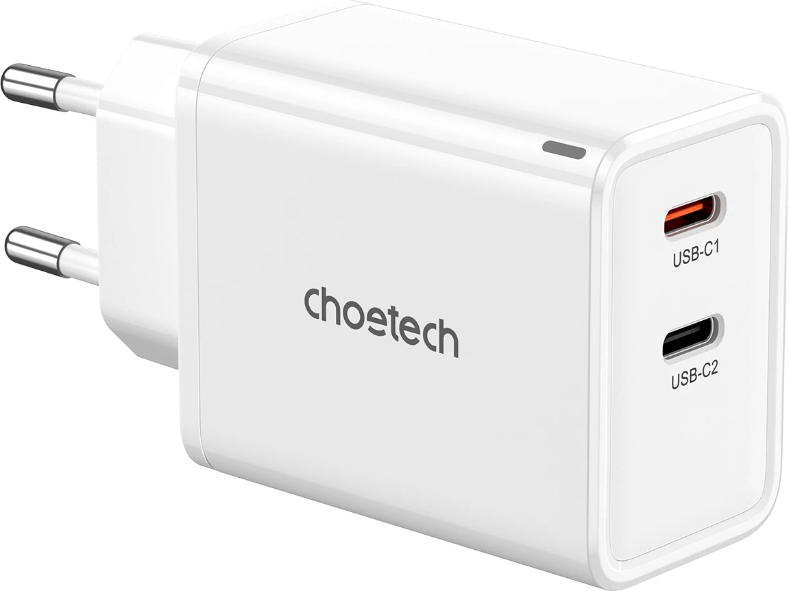 Karikues muri Choetech PD6013, 2x USB-C PD, 65W, i bardhë