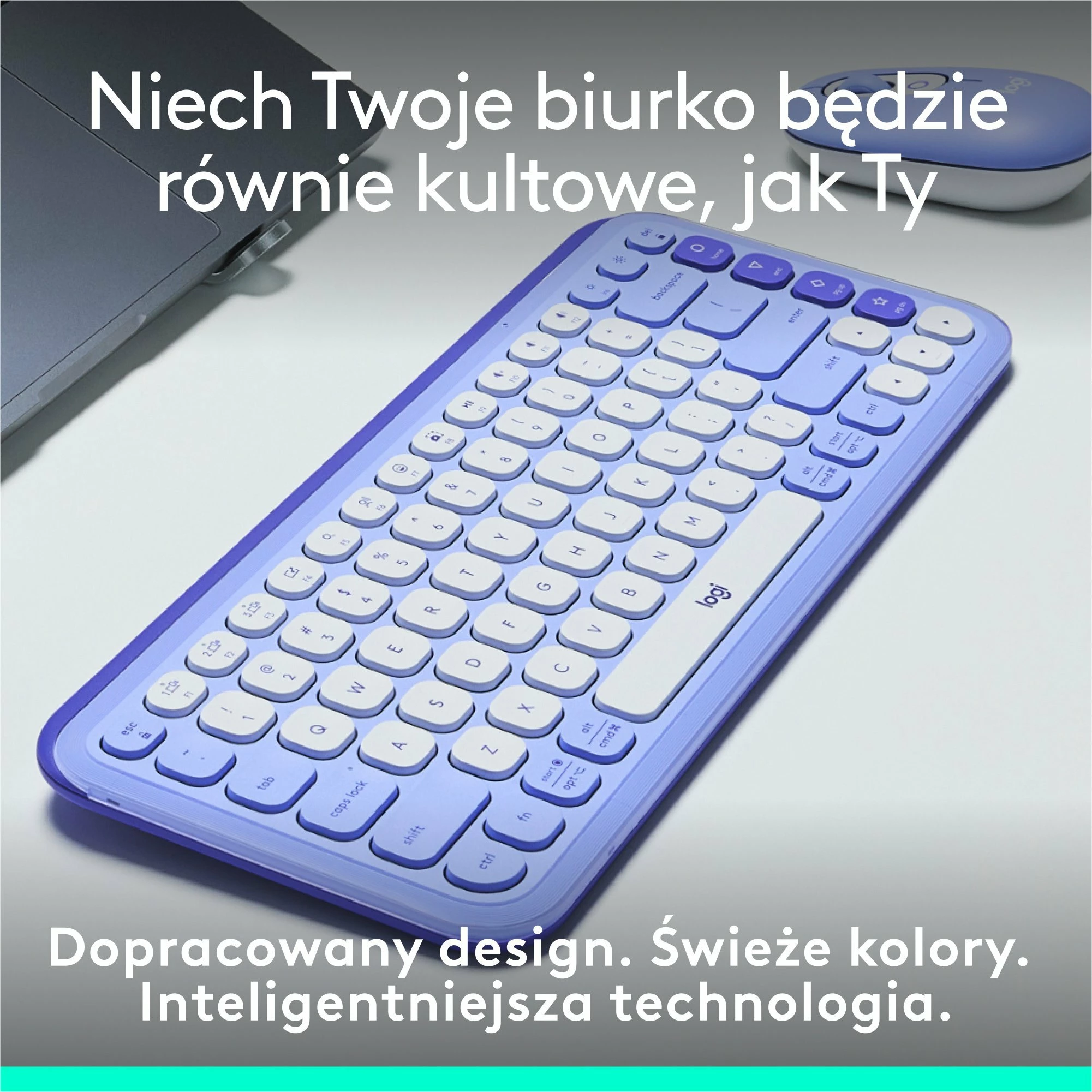 Tastierë wireless Logitech POP Icon Keys 920-013074, US INTL, pa numpad, Lavender