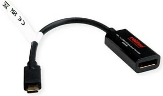 Adapter ROLINE 11.04.5957-10 USB-C në DisplayPort, 4K 60Hz, i zi