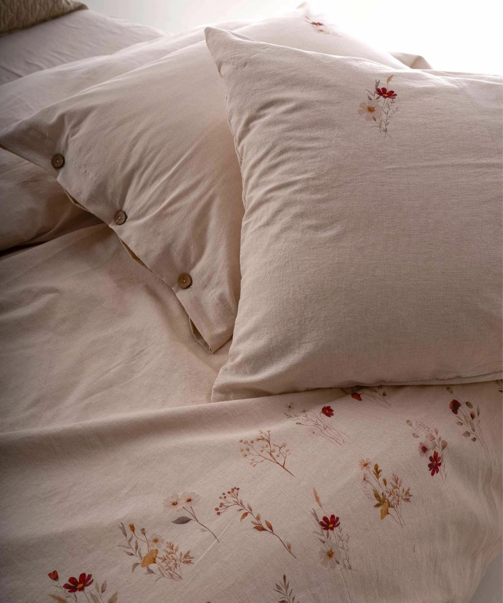 Set mbulesë për jorgan njëpersonësh, ngjyrë Dusty Rose, L'Essentiel Linge de Maison, Brise Printaniere