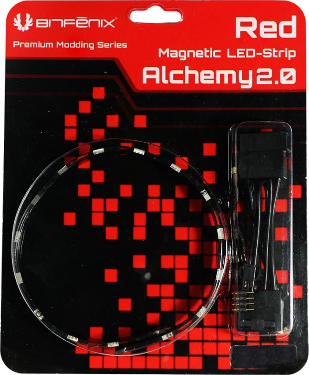 Shirit LED magnetik BitFenix Alchemy 2.0, 60cm, 30 LED, i kuq