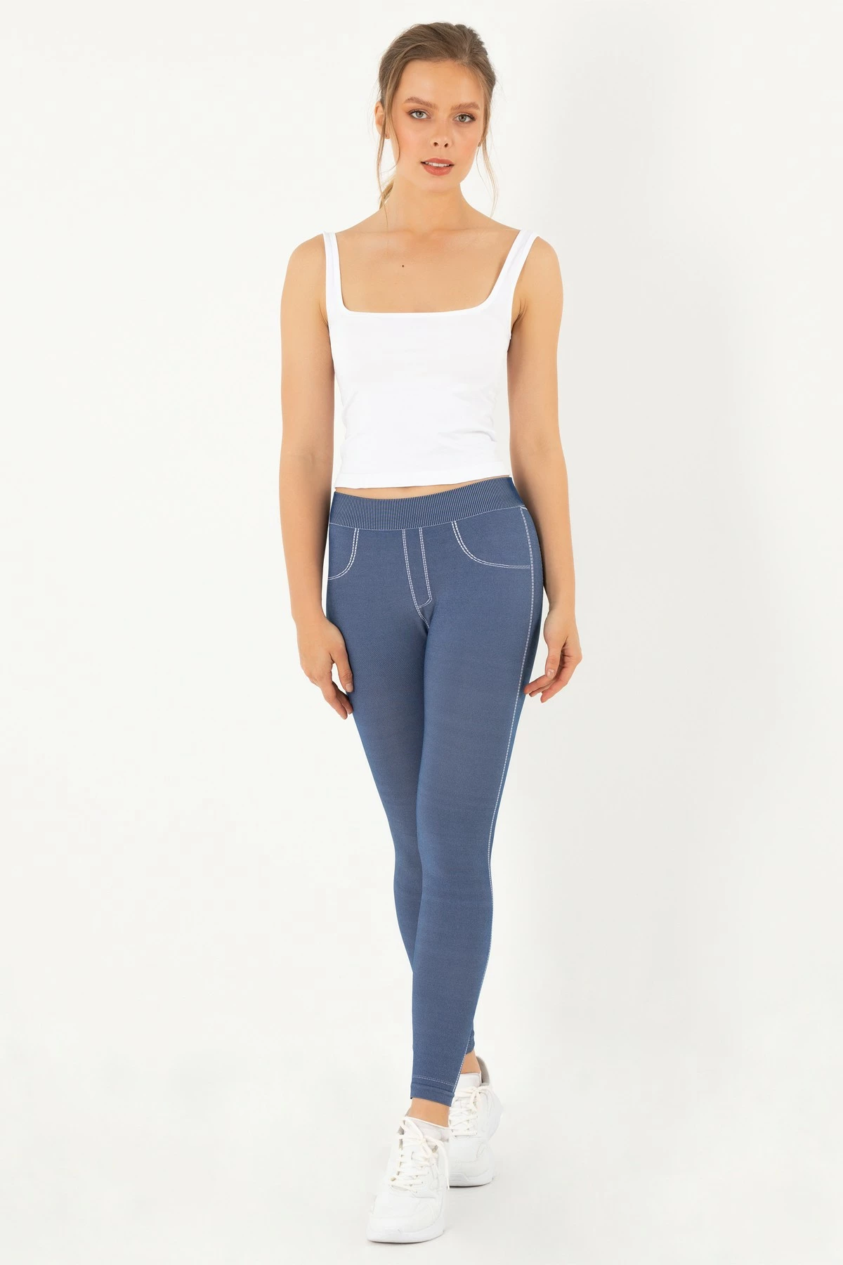 Leggings Jumeon, ngjyrë blu e errët, 230-000504