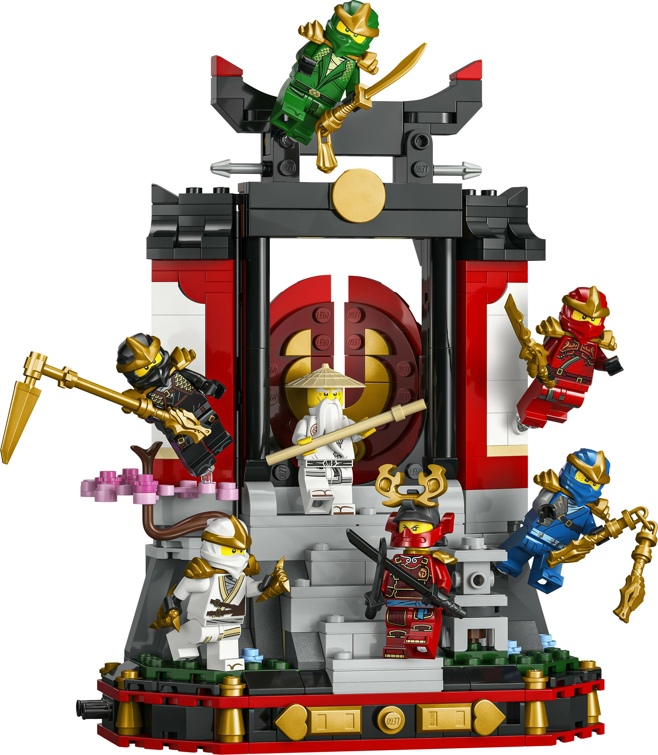 Set ndërtimi LEGO NINJAGO 71866 Ninja Character Display 15th Anniversary, 447 pjesë, 8 minifigura, 14+, multicolor