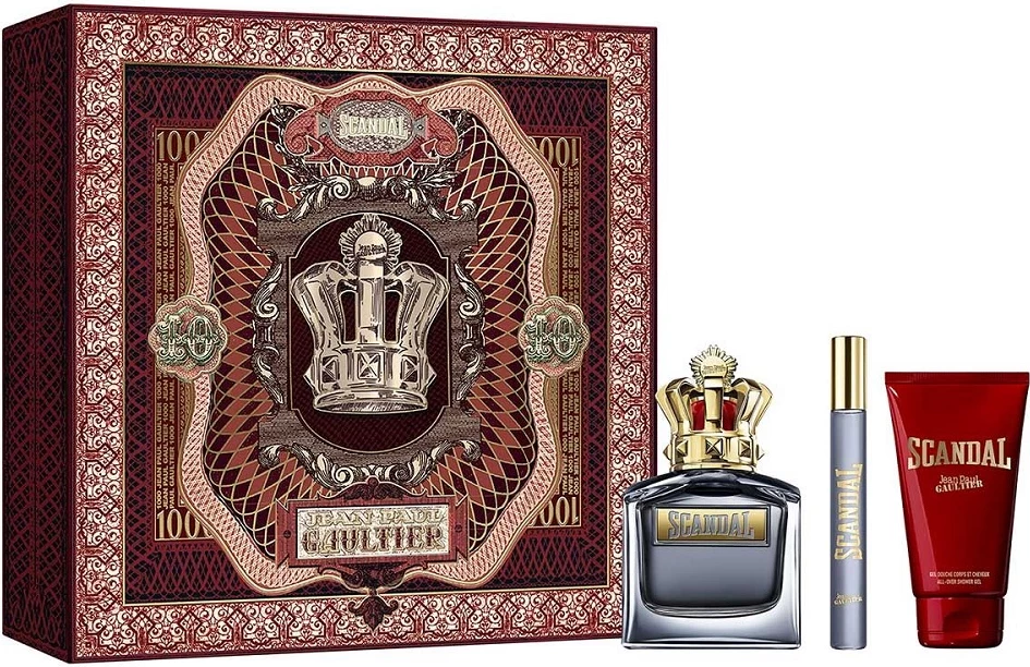 Set Eau de Toilette për meshkuj Jean Paul Gaultier Scandal Pour Homme, 100ml + 10ml + xhel dushi 75ml