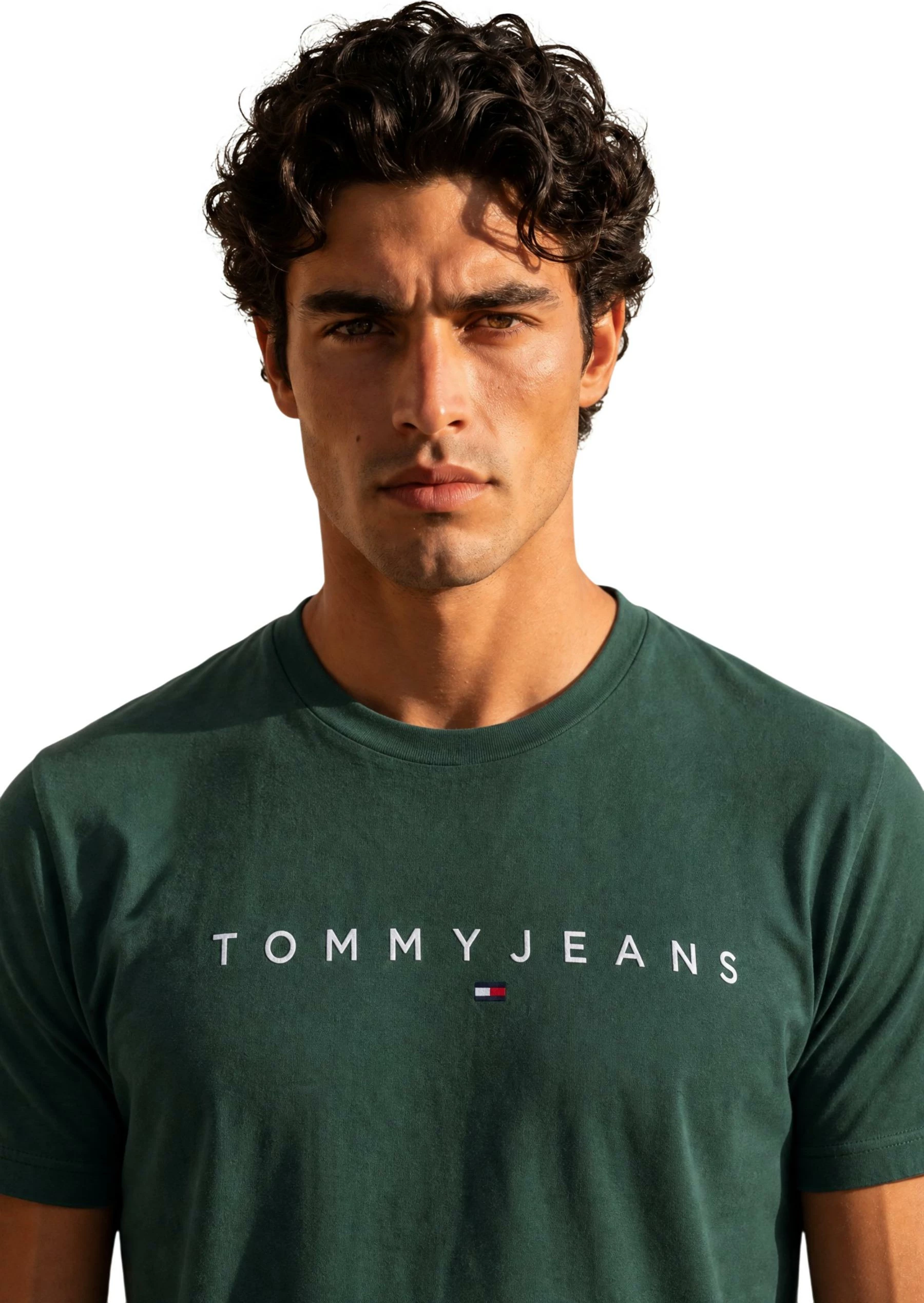 Maicë për meshkuj Tommy Hilfiger Jeans TJM REG LINEAR LOGO DM0DM20744, e gjelbër e errët [Madhësia: S]