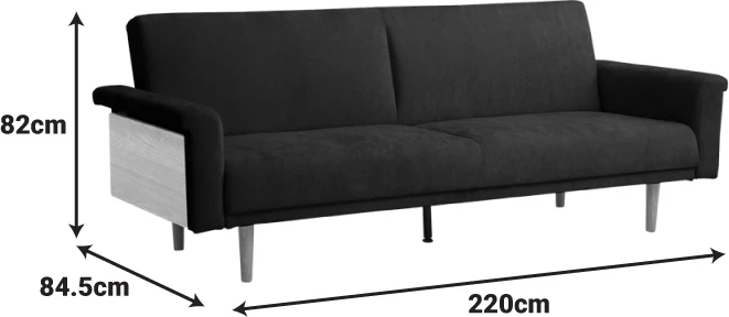 Krevate divan Flexo, stof antracit, 220x84.5x82cm