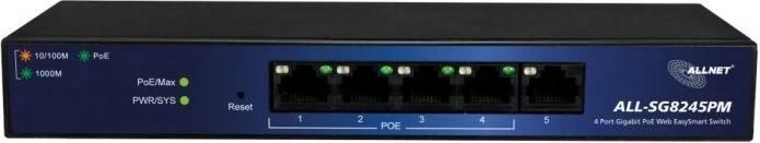 Switch ALLNET ALL-SG8245PM, Managed, L2, Gigabit Ethernet, PoE