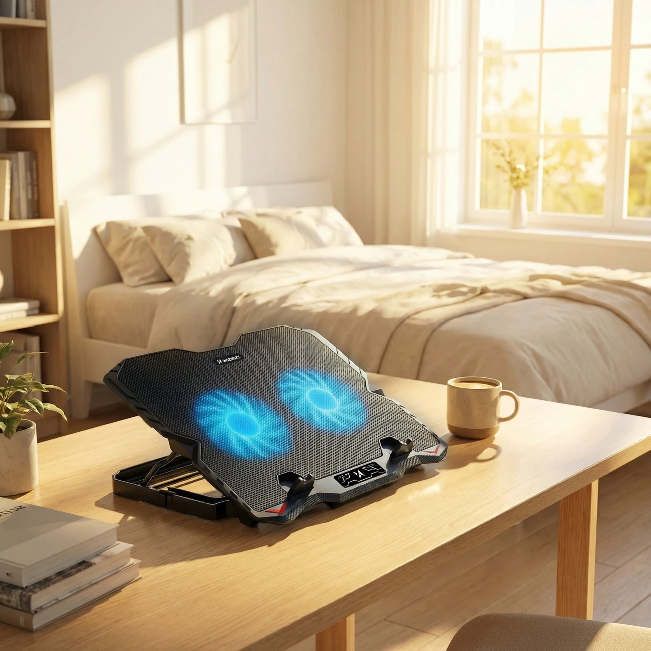 Mbajtëse ftohëse për laptop Wozinsky StormPad WDCX-015 RGB, 9"-15.6", 2 ventilatorë 125mm, 2x USB 2.0, e zezë