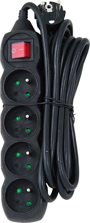 Shtrirës rryme Esperanza ELK213K, 4 porta, 3 m, E zezë