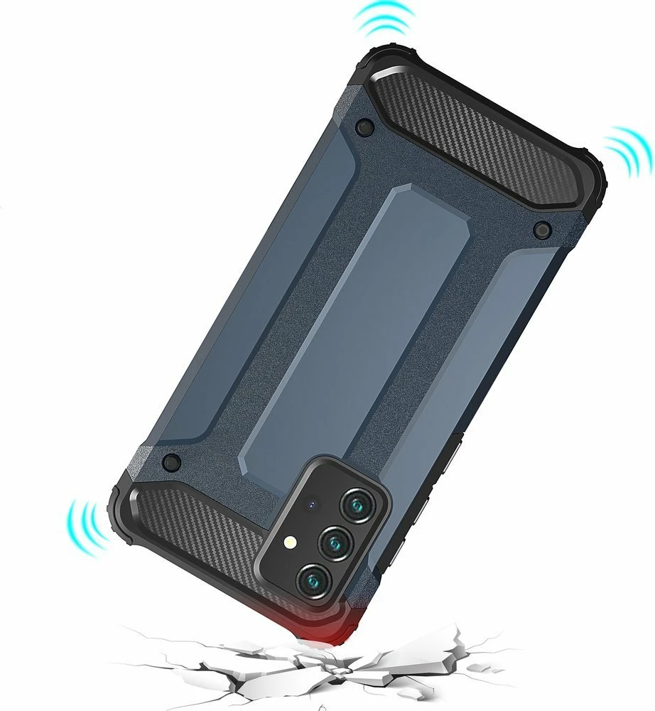 Mbështjellës Hurtel Hybrid Armor për Samsung Galaxy A72 4G, argjendtë