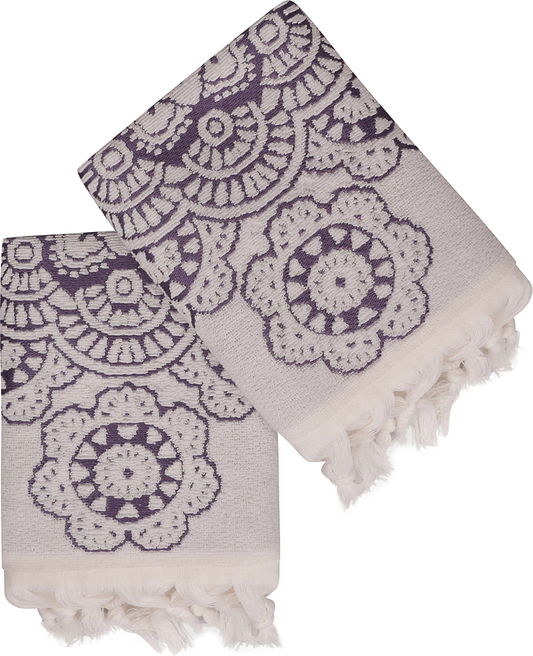 Set peshqirësh duarsh (2 copë), Mijölnir, Marcello, ngjyrë e purpurt dhe ecru