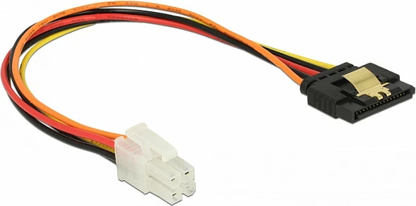 Kabllo adapter rryme DeLOCK 85519, P4 4-pin në SATA 15-pin, 0.2 m, shumëngjyrëshe