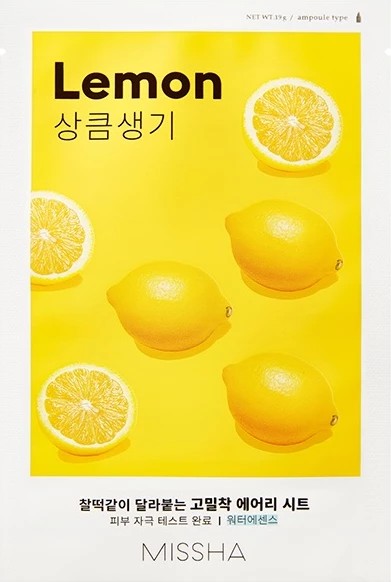 Maskë fytyre për femra Missha Airy Fit Sheet Mask Brightening me limon, 19ml