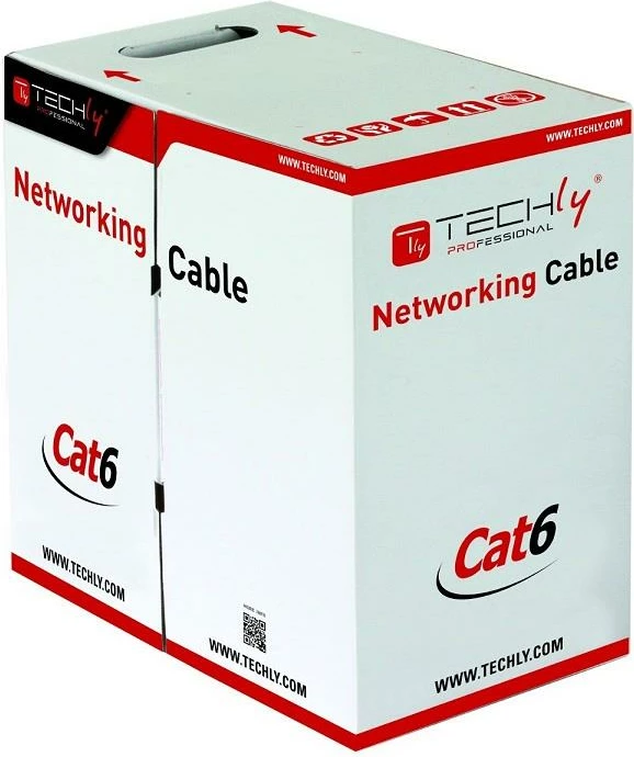 Kabl rrjeti Techly ITP6-CCA-305-GY Cat6 U/UTP 305m CCA 23AWG, gri, kuti 305m