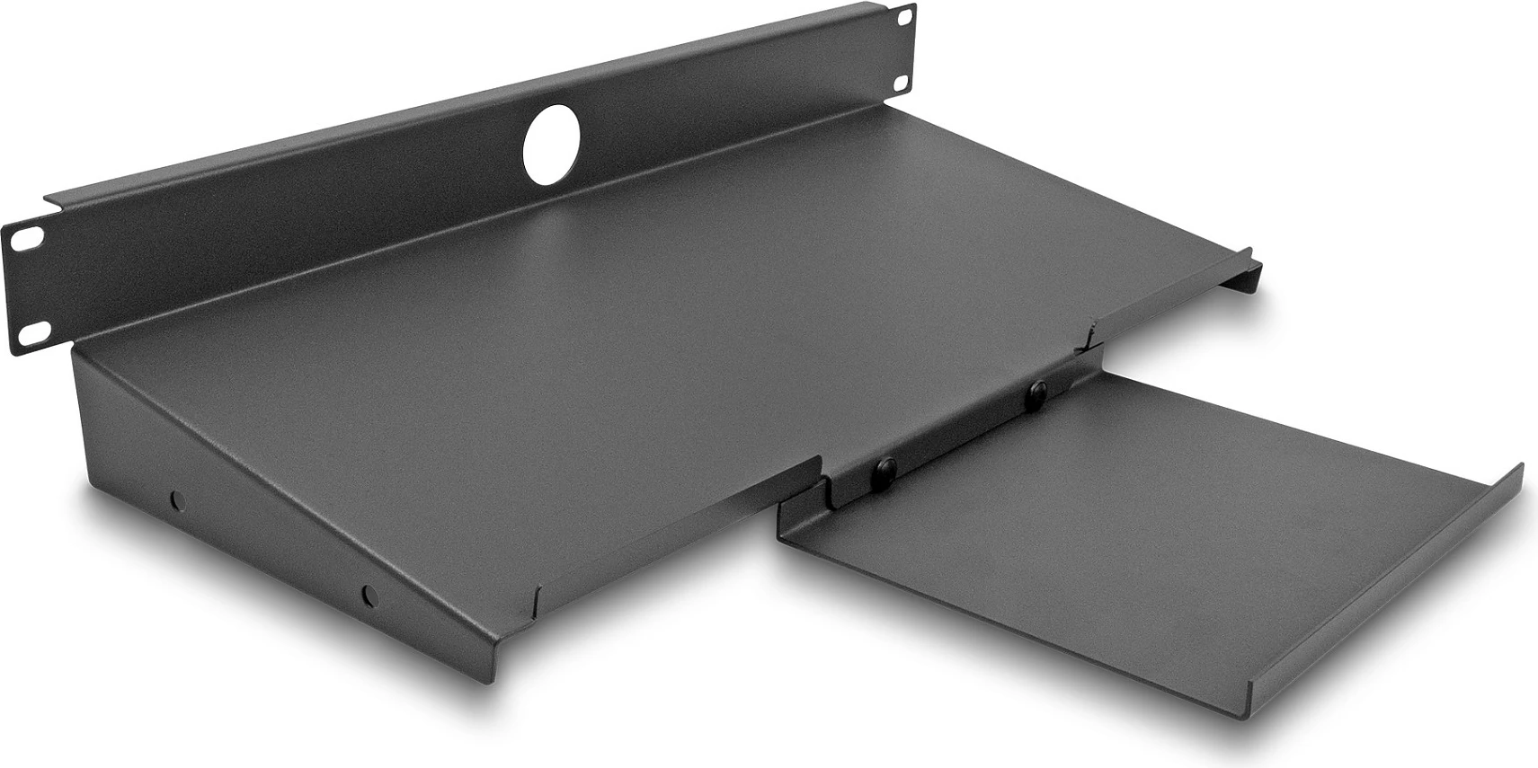 Raft 19" DeLOCK 1U për tastierë dhe Maus, 483 mm, gri e errët