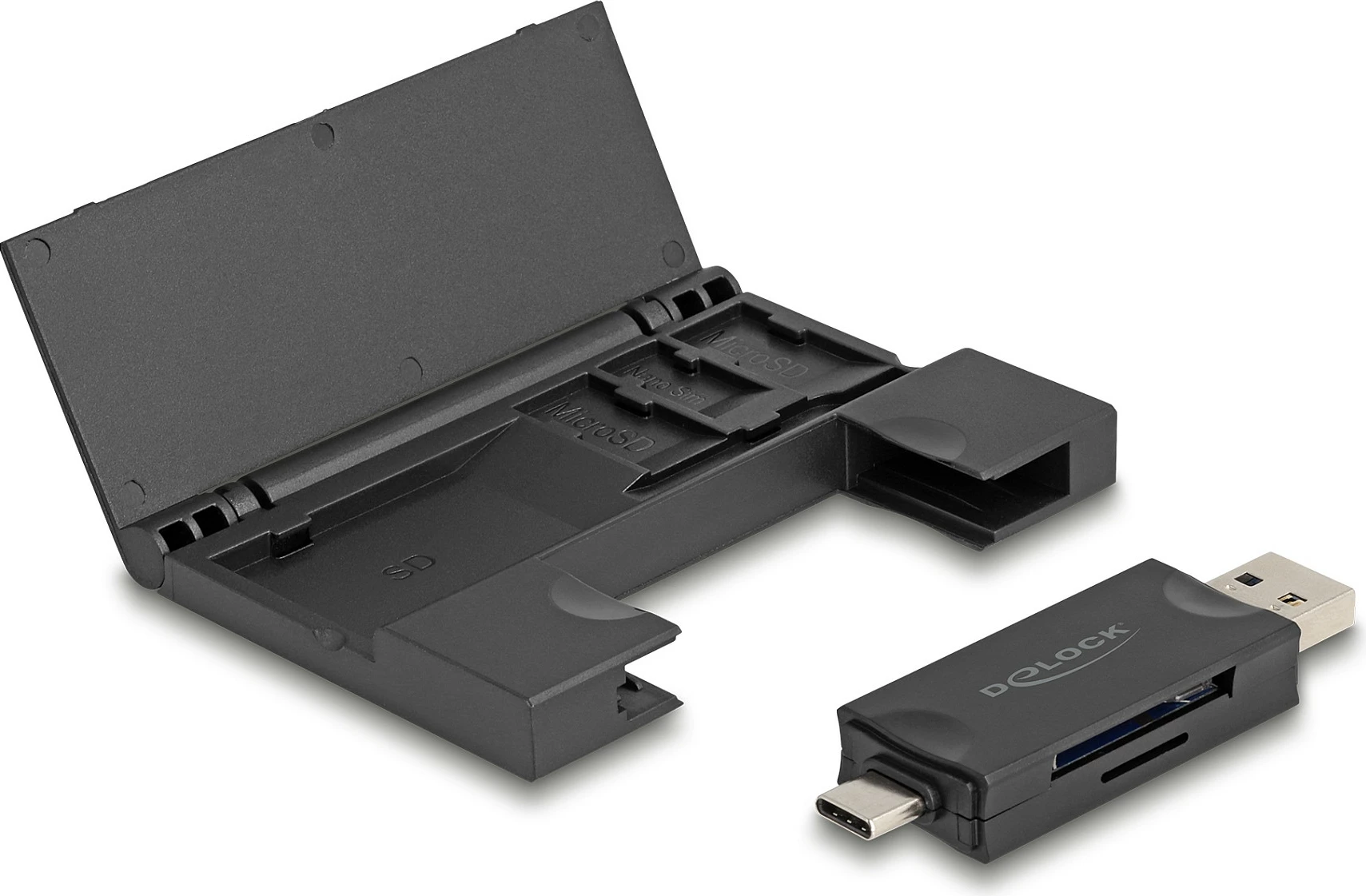 Lexues kartelash DeLOCK 91014, USB-A/USB-C, SD/MicroSD/MMC, 5 Gbit/s, i zi