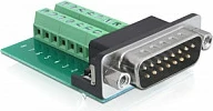 Adapter Gameport DeLOCK 65275, Sub-D 15-pin në bllok terminali 16-pin, i gjelbër