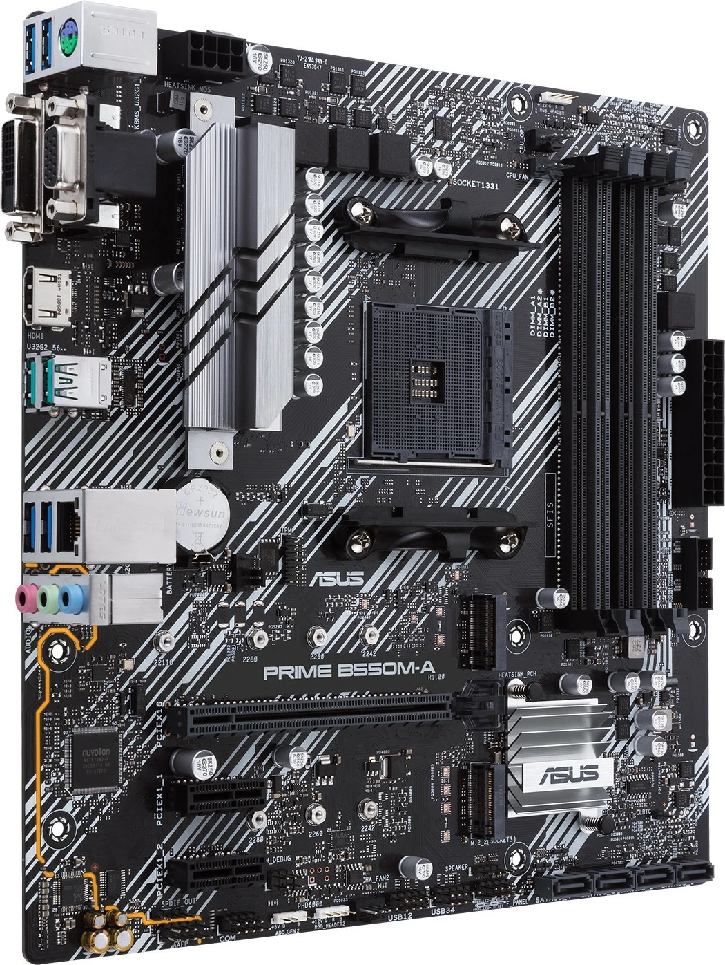 Pllakë amë ASUS Prime B550M-A/CSM, Socket AM4, micro ATX, e zezë dhe argjendtë