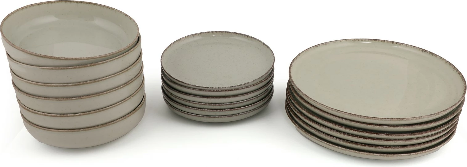 Set pjatash për drekë (18 copë), Hermia, MOD18Y2730P03, ngjyrë e gjelbër