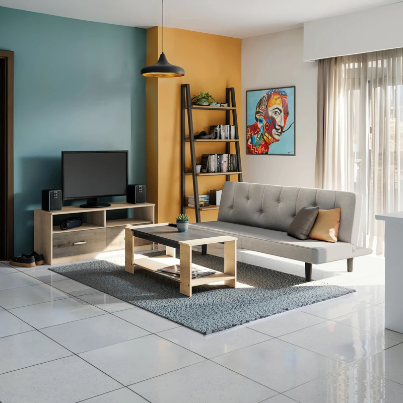 Paketa studentore e mobiljeve për dhomë ndeje, set prej 3 copash