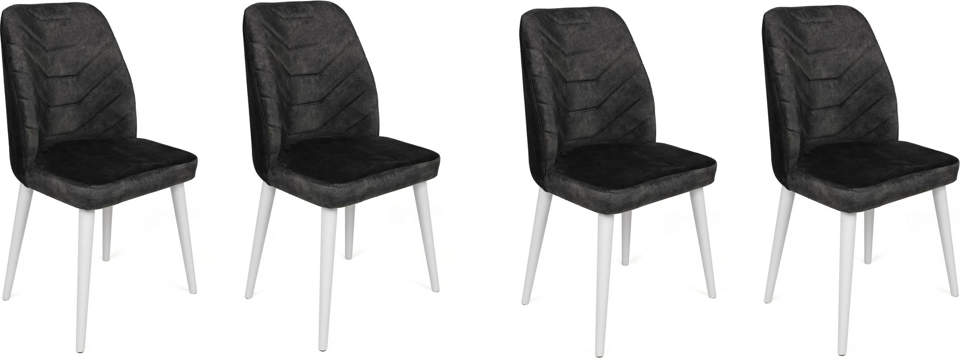 Set karrigash (4 copë), Skye Decor, Dallas-587 V4, anthracite dhe të bardha
