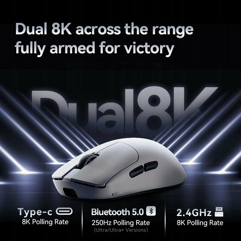 Maus VGN Y2 Pro (84716060) 36000 DPI PAW3395 8000 Hz wireless 2.4GHz/Bluetooth + USB, zi 7