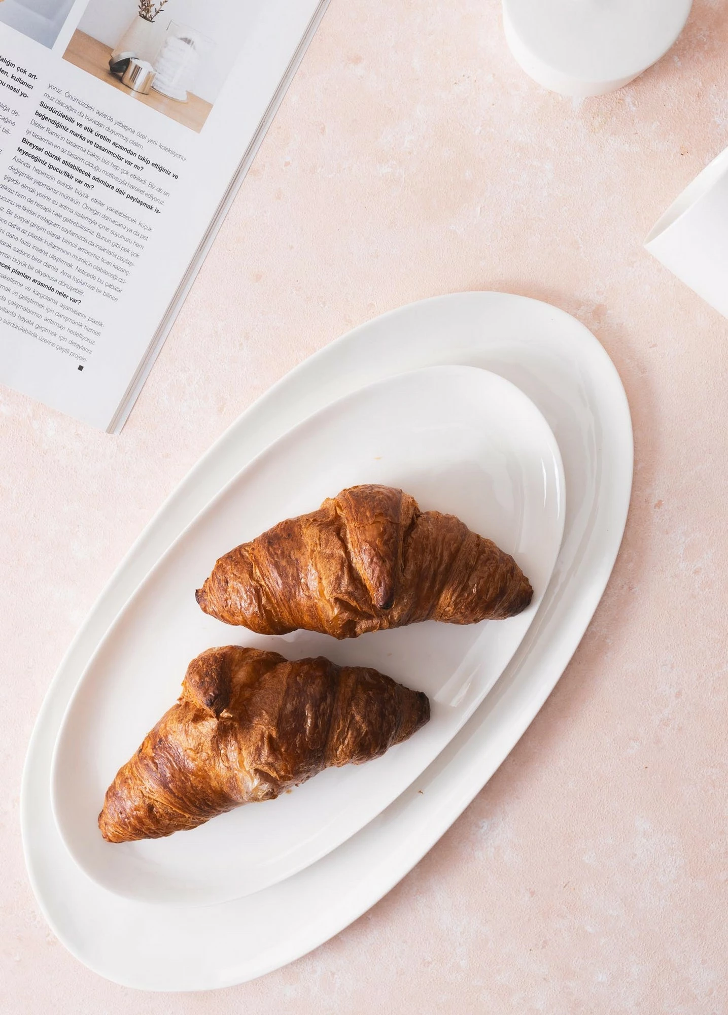 Pjatë servirëse porcelani, ngjyrë terrakote, Hermia, CTT0021, 17x34x1 cm