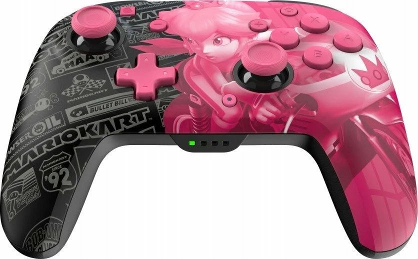Kontroller wireless PDP Rematch Glow 500-202-GPPH për Nintendo Switch, Bluetooth, bateri deri 40 orë, USB-C, 2 butona prapa të programueshëm, ndriçon në errësirë, rozë